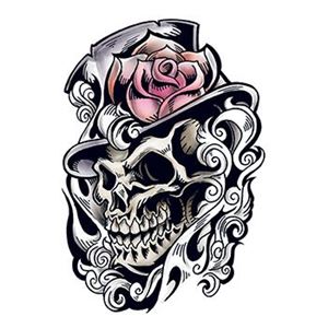 Skull, Top Hat with Rose