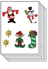 Christmas pack of approximately 50 tattoos