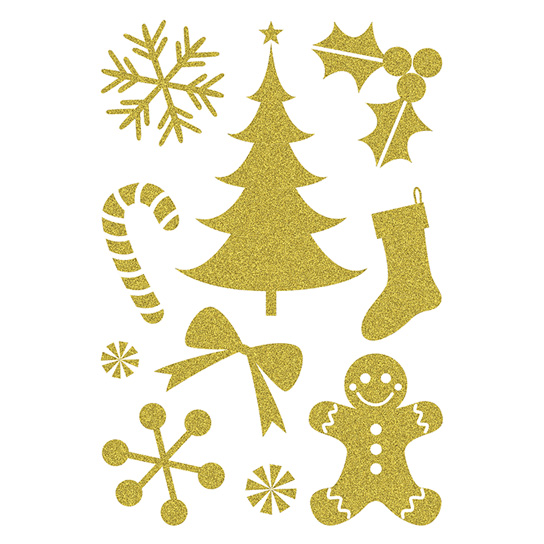 Gold Christmas Sugar sheet - glitter
