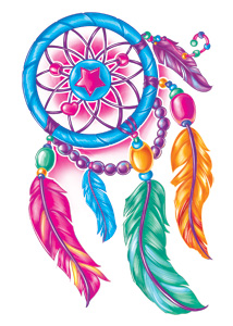 Dream Catcher Tattoo on Colored Dreamcatcher With Beaded Diamonds And Pink Feathers I Gave