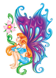 Beautiful Fairy with Daffodil (Glitter)