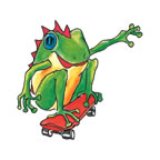 Skateboarding Frog