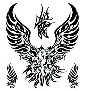 Large Tribal Eagle Temporary Tattoo