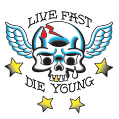 Live Fast Die Young Skull