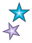Blue and Purple Stars (Glitter)