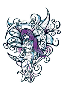 Wicked Midnight Fairy Temporary Tattoo