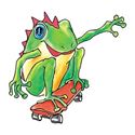 Skateboarding Frog