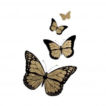 Black and Gold Butterflies - Metallic
