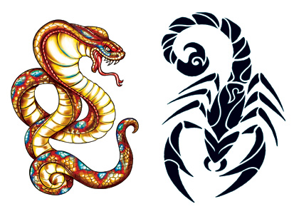 Scorpion and Snake Glow in dark