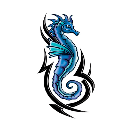 Blue and Black Seahorse - GLI