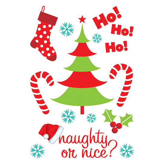 Christmas Naughty or Nice sheet - glitter