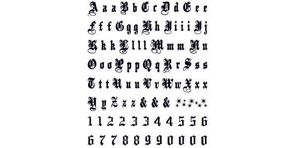 Letters and Numbers Gothic