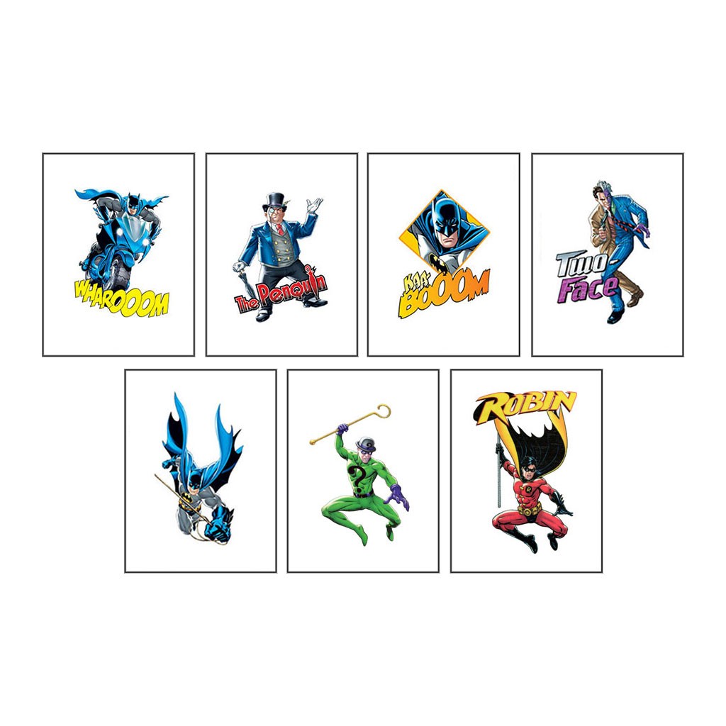 Batman Assortment pack of 7 tattoos