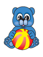 Blue Teddy Bear with a Ball