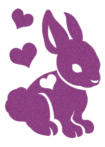 Purple Bunny with Hearts (Glitter)