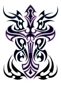 Purple Tribal Cross