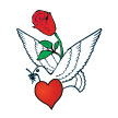 Dove with Rose