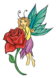Fairy with a Red Rose 1