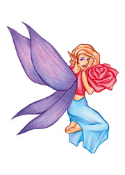 Fairy with a Red Rose 2