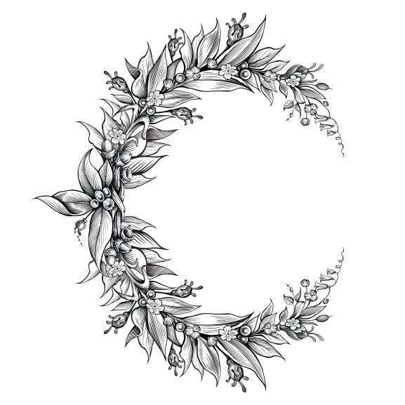 Flower Crescent Moon