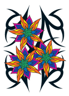 Three Tribal Flowers