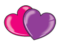 Pink and Purple Hearts (Glitter)