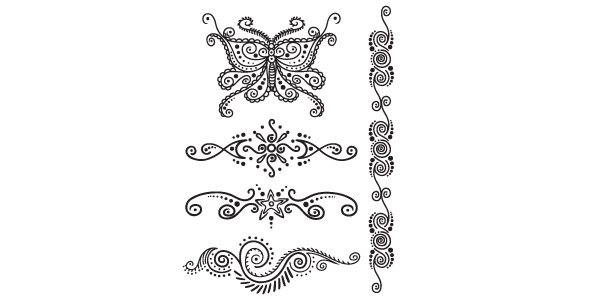 Henna Butterfly & Swirls