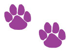 Two Purple Paws (Glitter)