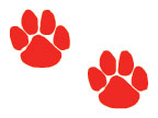 Two Red Paws (Glitter)