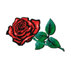 Red Rose with Leaves 1