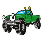 Green Cartoon Ute